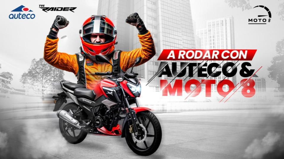 KV Moto 8 a rodar con auteco Ohja publicidad